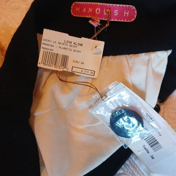 MANOUSH Silk Polka Dot French Girly Button Skirt NWT - Picture 5 of 6